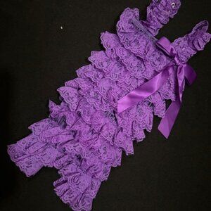 Bright Purple Lace Romper  7381  NWT Boutique